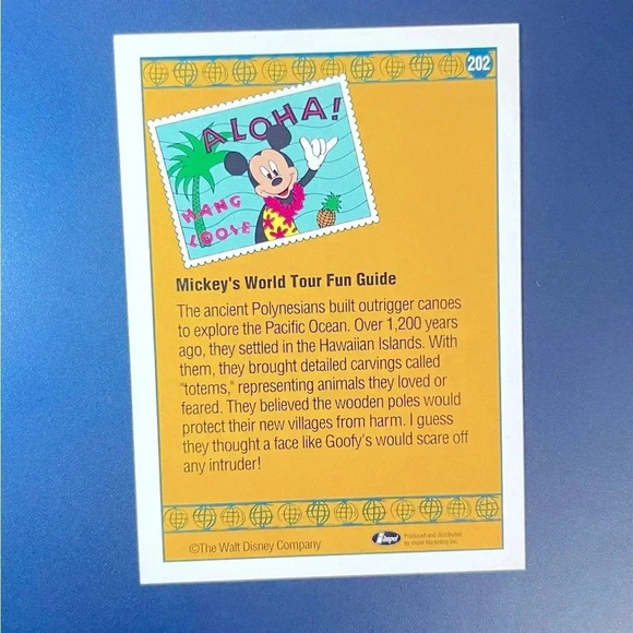 Miki Tiki Vintage Impel Disney World Tour Card #202 Mickey Mouse Disney - Picture 2 of 2